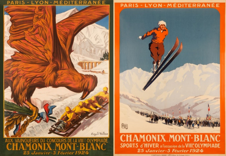 Плакати зимової Олімпіади в Шамоні 1924р.